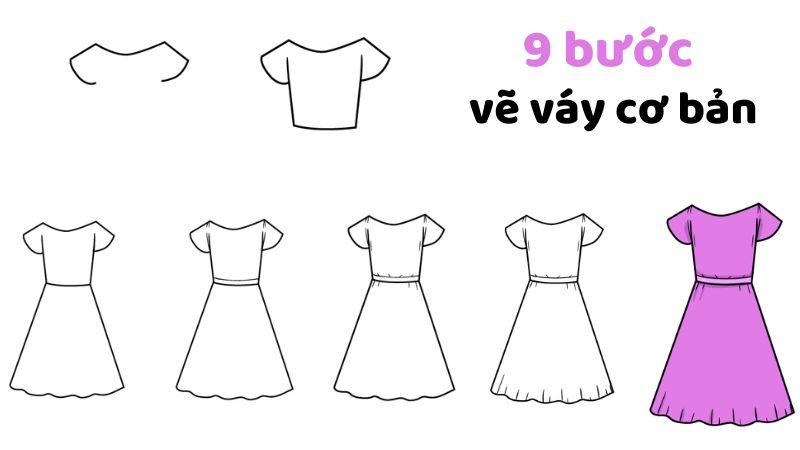 Vẽ váy: Tổng hợp các cách vẽ đẹp, dễ thương và cực đơn giản dành cho bạn